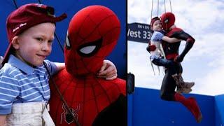 ‘Spider-Man’ Invites Boy Who Saved Sister From Dog Attack to Film Set