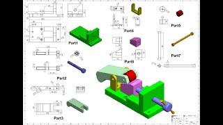 "How to Design and Assemble a Mechanical Structure | SolidWorks Tutorial"(exercise 3)