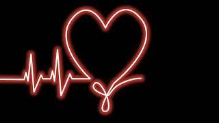 heart beat line neon drawing animation black screen