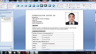 How To Insert Picture In Resume/CV - Microsoft Word Tutorial