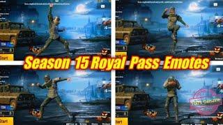 New season 15 Emotes | SEASON 15 ROYAL PASS EMOTES PUBG MOBILE || CRACKY GAMING