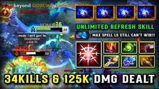 WTF 34KILLS & 125K DAMAGE CARRY Phantom Assassin Max Slotted Build | Unlimited Refresh Ability DOTA2