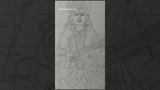 Saraswati mata outline drawing #viral #saraswatimaa #drawing #shorts #shorts