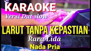 LARUT TANPA KEPASTIAN - Rara Lida | Karaoke nada pria | Lirik