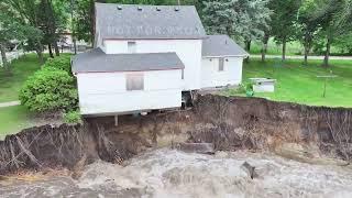 06-24-2024 Rapidan, MN - Dam Break - Home on the Verge of Collapse