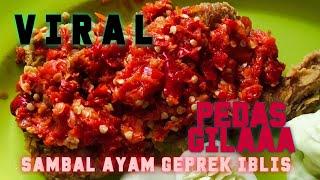 VIRAL | MEMBUAT SAMBAL AYAM GEPREK | PEDAS GILA (CABE SETAN/IBLIS)