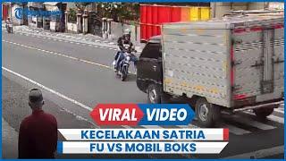 Detik-detik Kecelakaan Satria FU Vs Mobil Boks, 2 Pelajar Terhempas