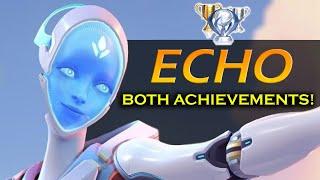 BOTH ECHO ACHIEVEMENTS IN 2 MINUTES! (Adaptability & Focused Trophies) | Overwatch