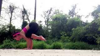 Crow pose to plank - yoga transition