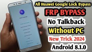 All Huawei Android 8.0 Frp Bypass /Google Account Remove Without pc 2024 | bypass frp All huawei