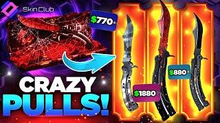 SKINCLUB AMAZING X3 PULL BUTTERFLY KNIFE ?! | SkinClub Promo Code 2024 | SkinClub Case Opening |