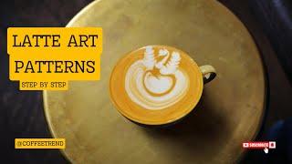 Latte Art Pattern . step by step .