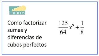 Como factorizar sumas y diferencias de cubos perfectos (ejemplo 4)