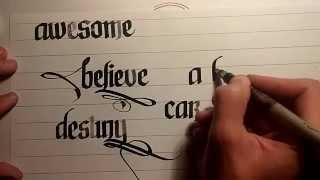 calligraphy lesson #2 ( examples : a.b.c.d.)