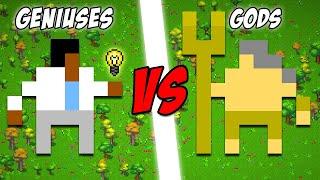 Can 100 Geniuses Beat 10 GODS? - Worldbox