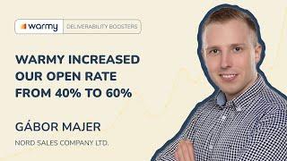 With Warmy Our Open Rate Increased to 60% | Gábor Majer Nord Sales Company | Deliverability Boosters