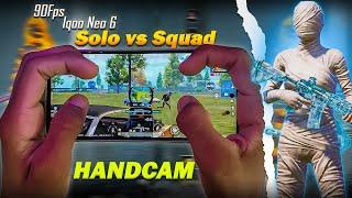 90 Fps! | Update 3.3 Best Solo vs Squad Handcam Gameplay In IQOONeo6  | 5 Fingers Handcam BGMI PUBG