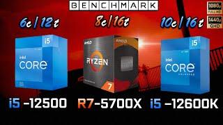 Intel i5 12500 vs Ryzen 5700x vs i5 12600K // Benchmark // Test in 7 Games