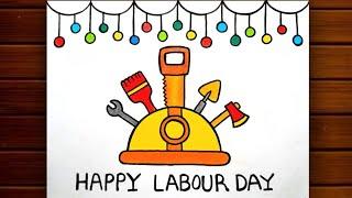 World Labour Day Poster Drawing || Labour Day Poster Making || International Worker's Day Drawing.