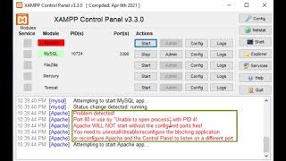 mysql port: 2 Ways to solve problem Port 80 in use by Unable to open process with PID 4 in XAMPP