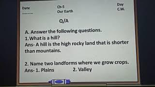 Class 2 EVS ch 5 Our Earth Lecture 4 Q A