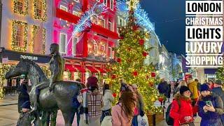 London Christmas Lights 2021 | Central London Christmas Window Shopping | London Walk [4K HDR]