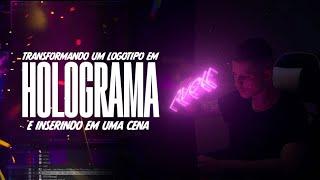 Como transformar Logotipo em Holograma 3D no After Effects - 3D Tracking + Element - [ APRENDAVFX ]