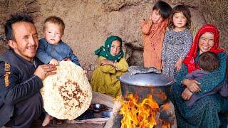 Afghan Twins' Fire Cooking | Secret Cave Recipes & Village Life