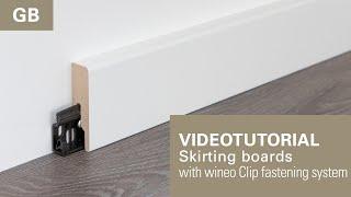 Videotutorial | How to install skirting boards with Clip fastening system | GB