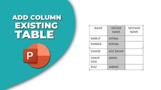 How to add a column to an existing table in PowerPoint