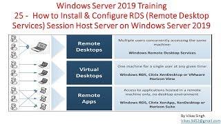 Windows Server 2019 Training 25 - How to Install RDS Session Host (Remote Desktop Services)