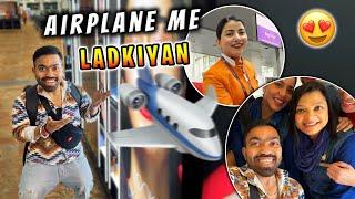 Airplane Me Ladkiyan Mil Gayi  | Delhi To Mumbai Trip ️