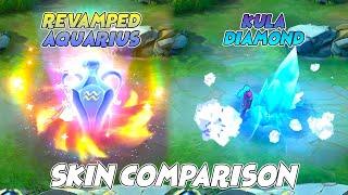 Aurora Revamped Aquarius Zodiac Skin VS Kula Diamond KoF Collab Skin MLBB Comparison