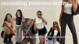recreating trendy pinterest outfits (with clothes i already have) | + building a capsule wardrobe!!