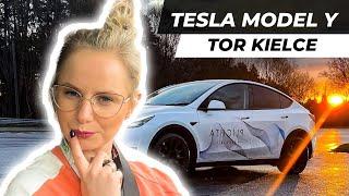 Test Tesli model Y na Torze Kielce w ramach Zlotu Tesla Owners Club Polska #elektromobilność #tesla