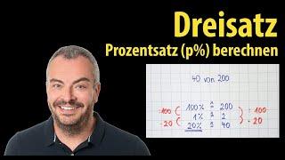 Rule of three - calculate percentage (p%) - simply explained by Lehrerschmidt