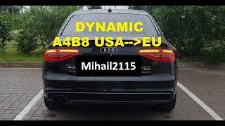 Audi A4 B8 USA Dynamic turn tail бегущие повороты желтые переделка