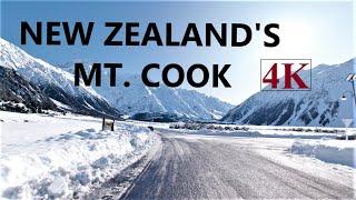 Winter Scenic Drive to Mount Cook National Park, New Zealand 4K