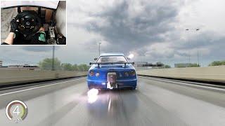 7000HP Nissan Skyline GTR R34 - Assetto Corsa | Thrustmaster TX Gameplay