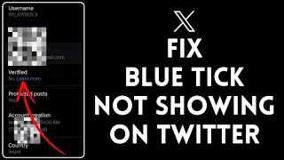 How to Fix Blue Tick Not Showing on Twitter 2024