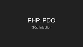 PHP, PDO SQL Injection #3