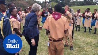 Theresa May unleashes EVEN MORE AWKWAD dance moves in Kenya