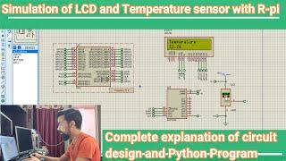 Simulation of LCD and Temperature sensor with raspberry pi