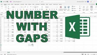 How to number values with blank cells in excel