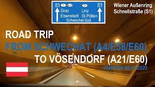 ROAD BY STEVČA - ROAD TRIP SCHWECHAT (A4/E58/E60) / VÖSENDORF (A21/E60) 01.2020