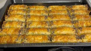 Stuffed this way, these Boreks are so practical! Turkish-style baked Borek!