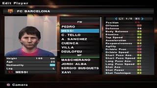 PES 2013 - Barcelona - Stats - PS2