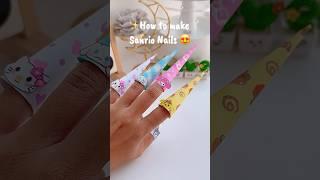 How to make Sanrio Nails  #shorts #diy #art #craft #muktaartandcraft #youtubeshorts