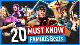 20 MUST KNOW Drum Beats From FAMOUS Rock Songs (Beginner To Advanced!)