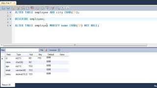 SQL Tutorial - 55: The ALTER TABLE Command